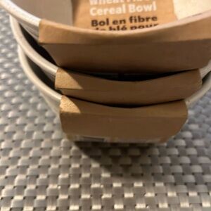 Cereal Bowl Wheat Fiber Classic Tan.  3 bowls bundle